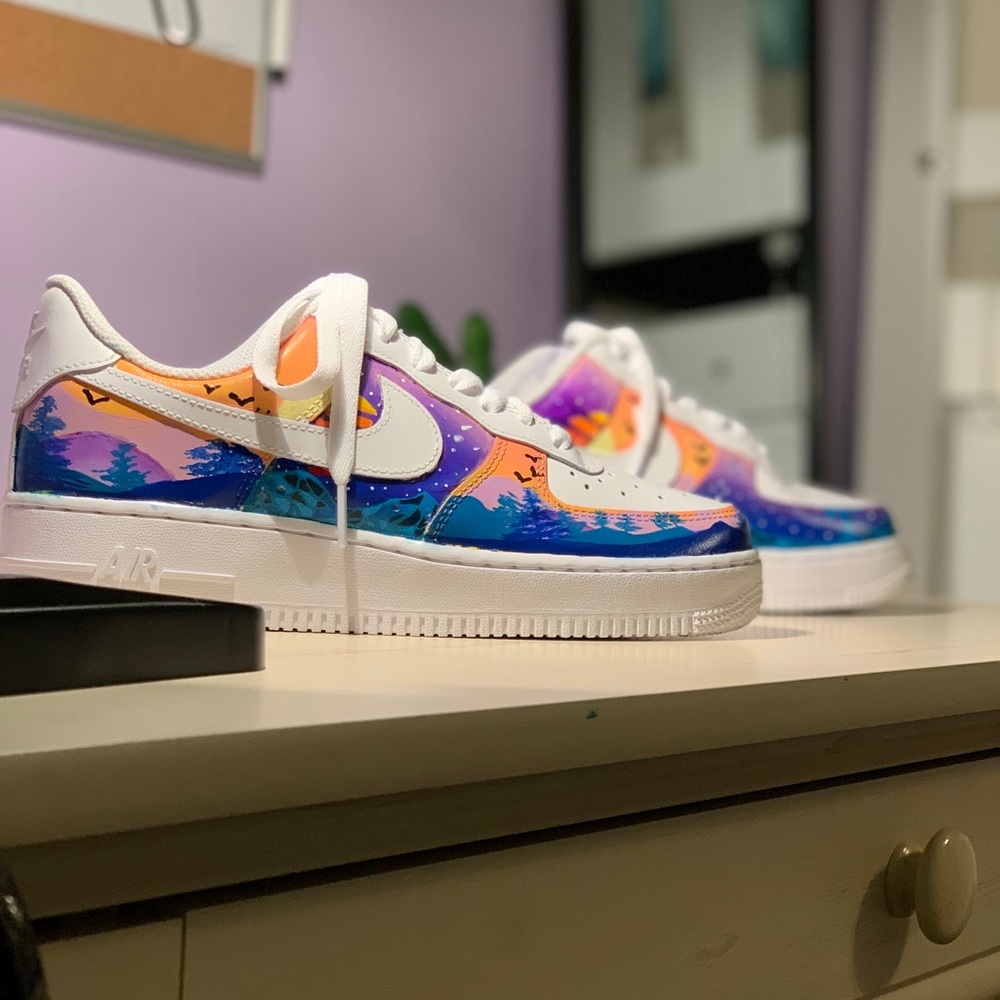 Custom painted Nike Air Force 1s